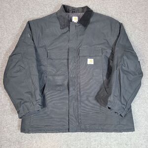 Vtg Carhartt C003-BLK Yukon Mens Work Coat Size 3XL Black Arctic Quilted Lined